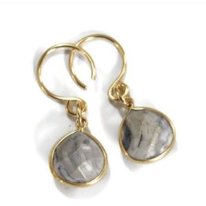 Genuine Agate Gemstone Briolette Dangle drop earrings